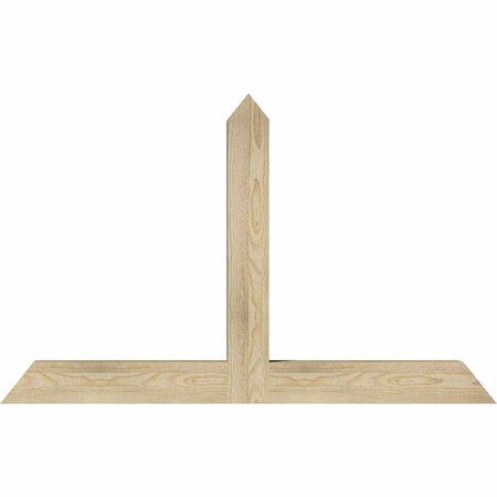 Ekena Millwork Portland Rough Sawn Timber Gable Bracket, Douglas Fir, 48"W x 30"H x 4"D x 4"F, 15/12 Pitch GBW048X30X0404POR00RDF
